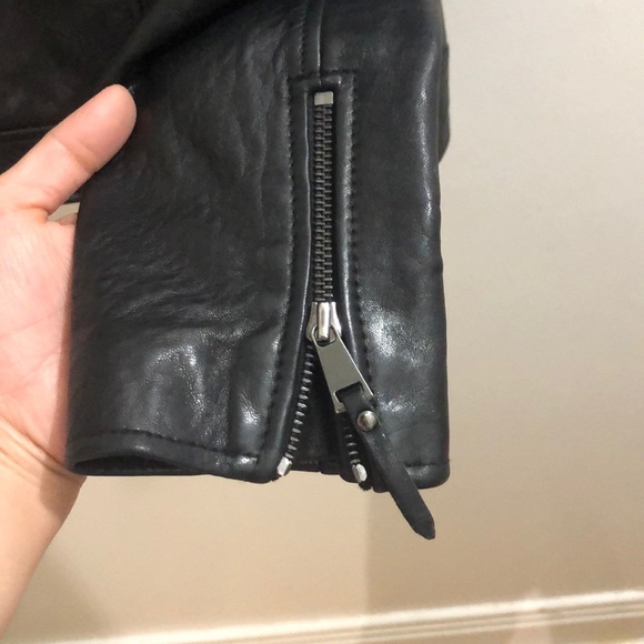 AG Larissa Moto leather jacket, studded true black - Picture 7 of 13